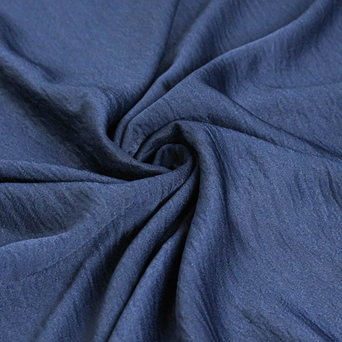 Solid Navy Blue Textured Satin Crepe Fabric - Maison Klem